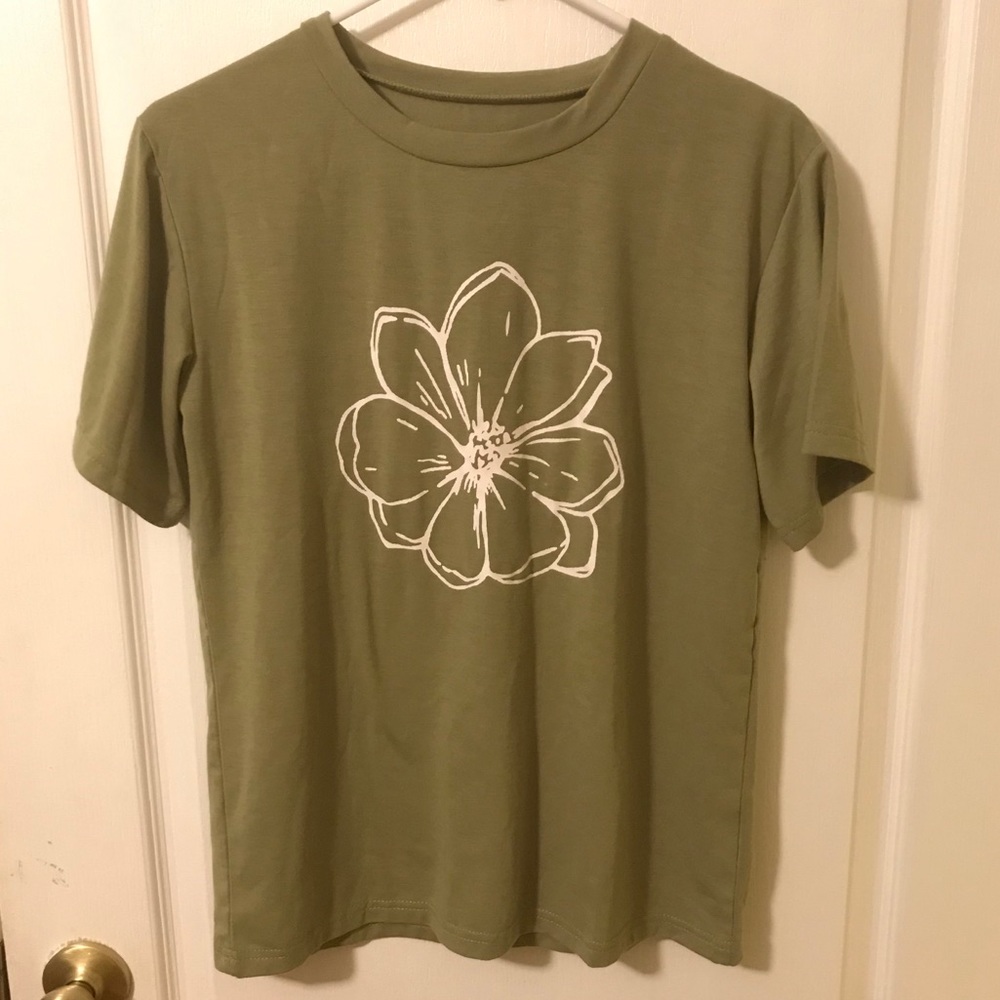 Green Flower Tee Shirt